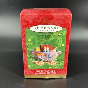 Hallmark Keepsake Vintage Safe In Noah's Ark 2000 Pull Toy Christmas Ornament